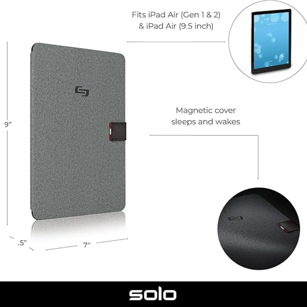 Solo New York, Thompson Air Slim iPad Case, Grey & Black.